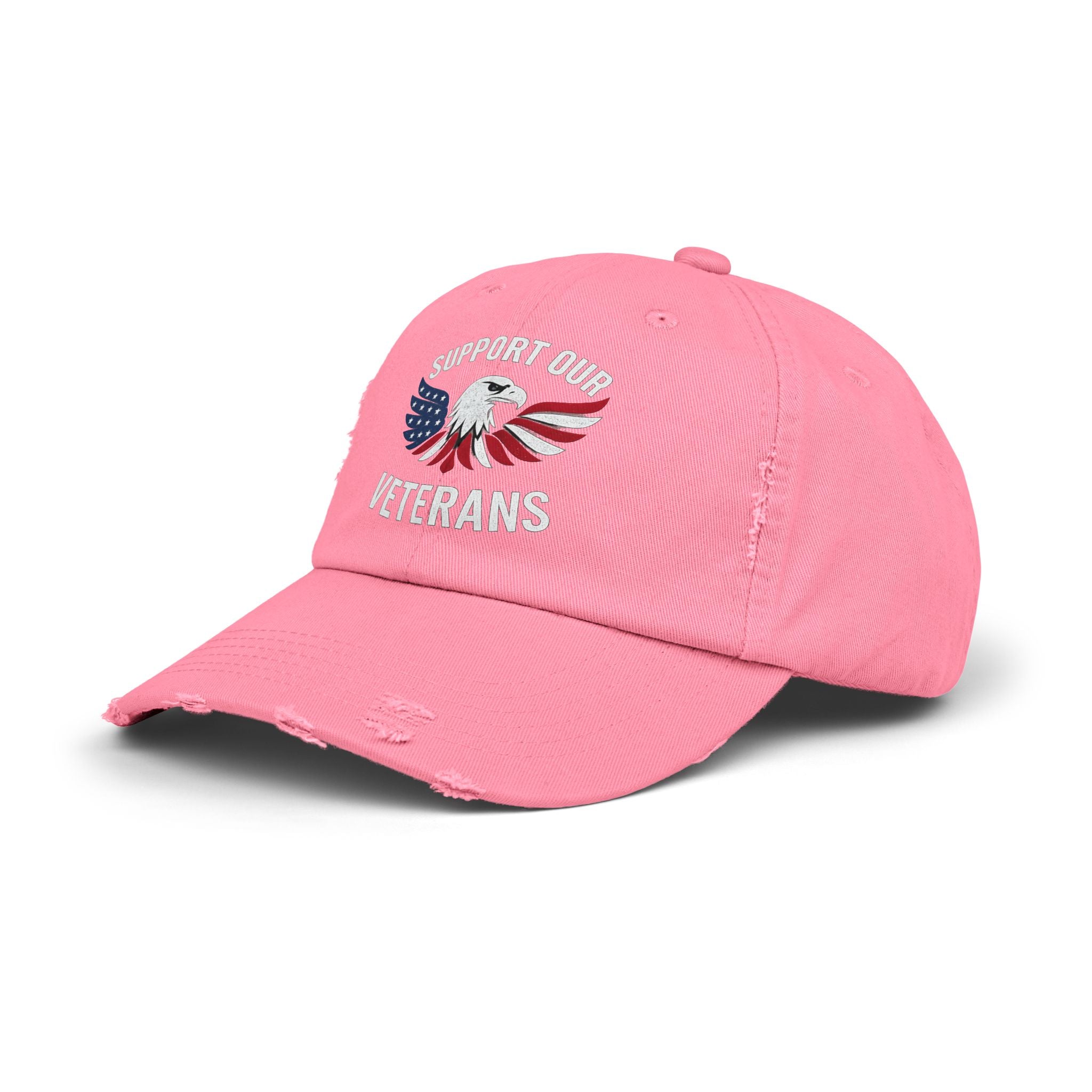 Unisex veteran dad cap supports our veterans with eagle