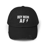 Boy Mom AF Distressed Cap, Trendy Unisex Hat, Gift for Moms, Casual Wear, Fashion Accessories, Mother's Day Gift