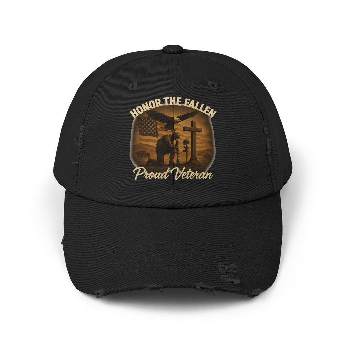 Unisex Distressed Cap - Honor the Fallen Veteran's Hat