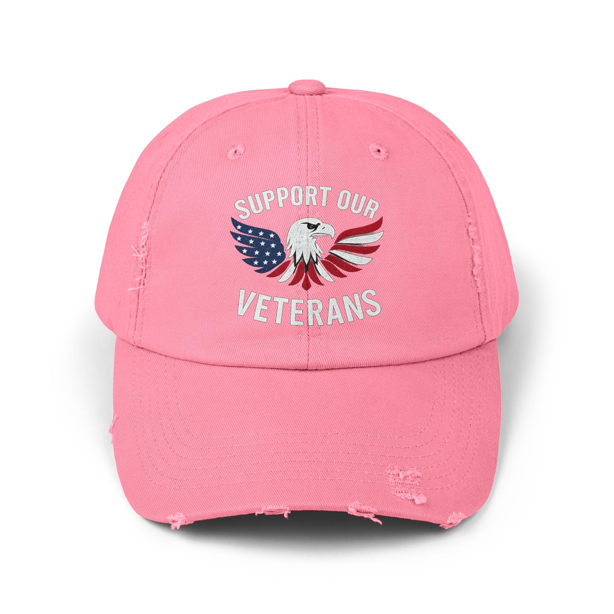 Unisex veteran dad cap supports our veterans with eagle