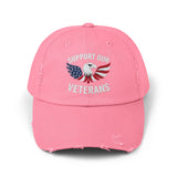 Unisex veteran dad cap supports our veterans with eagle