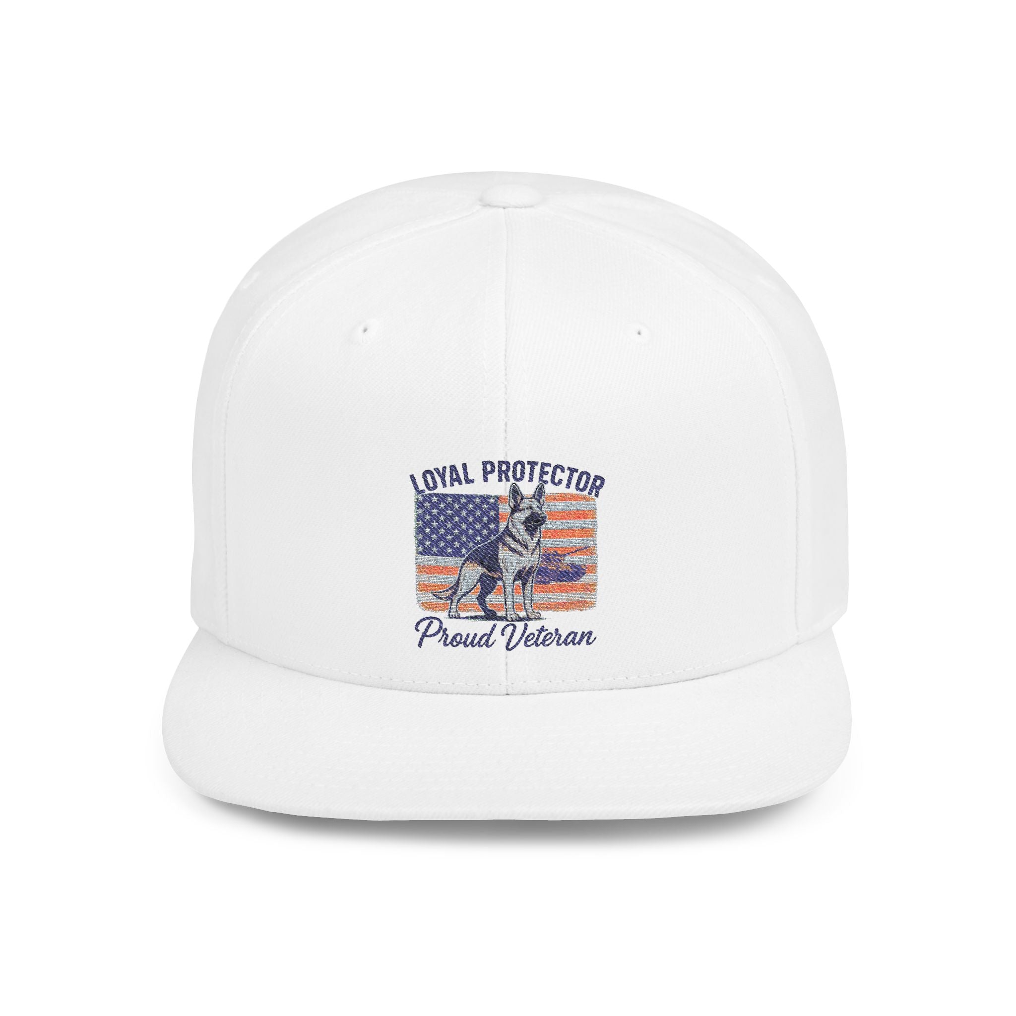 Proud Veteran Snapback Cap | Loyal Protector Hat with German Shepard