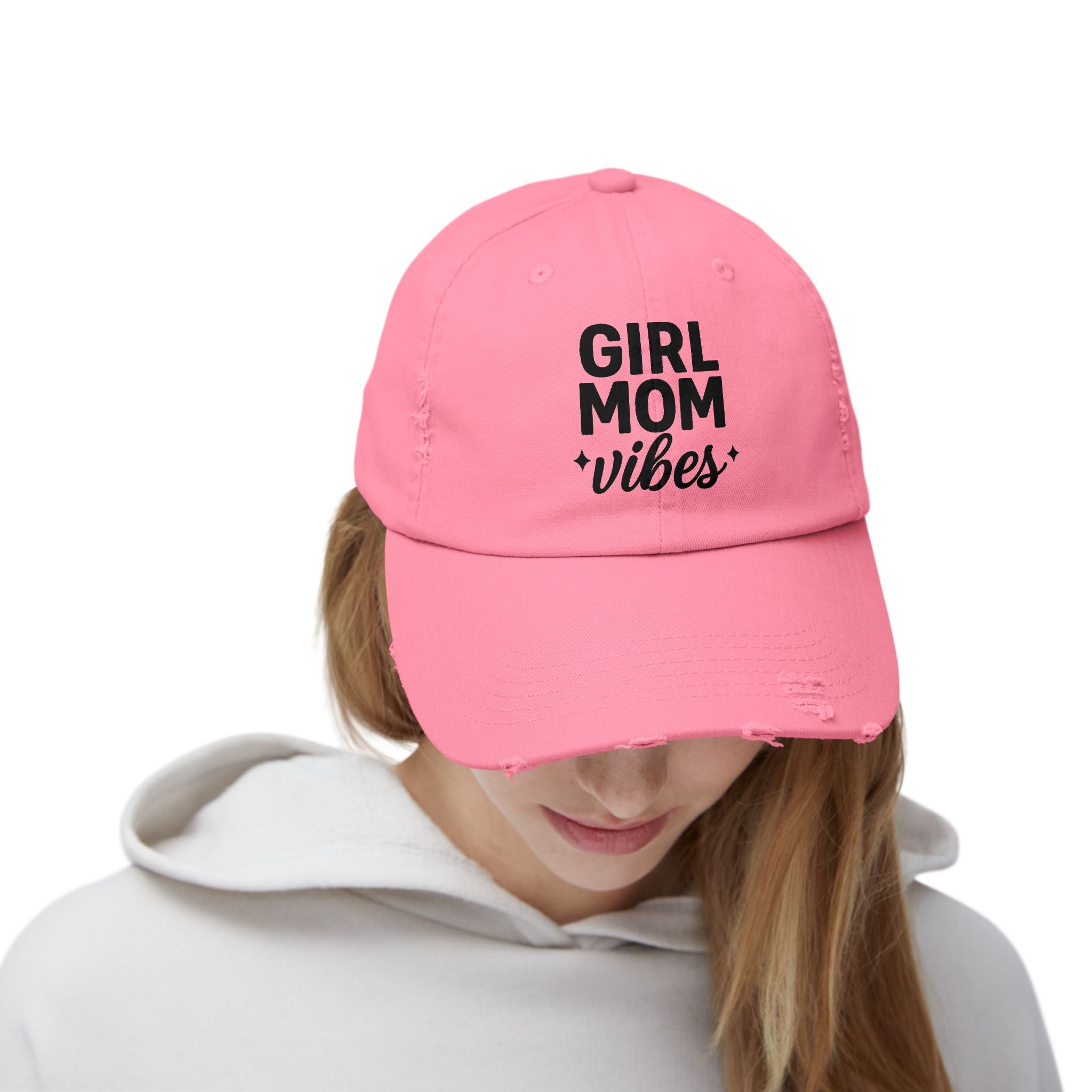 Unisex Distressed Cap for Girl Moms, Casual Hat Gift, Trendy Headwear, Summer Accessory, Outdoor Fashion, Everyday Wear