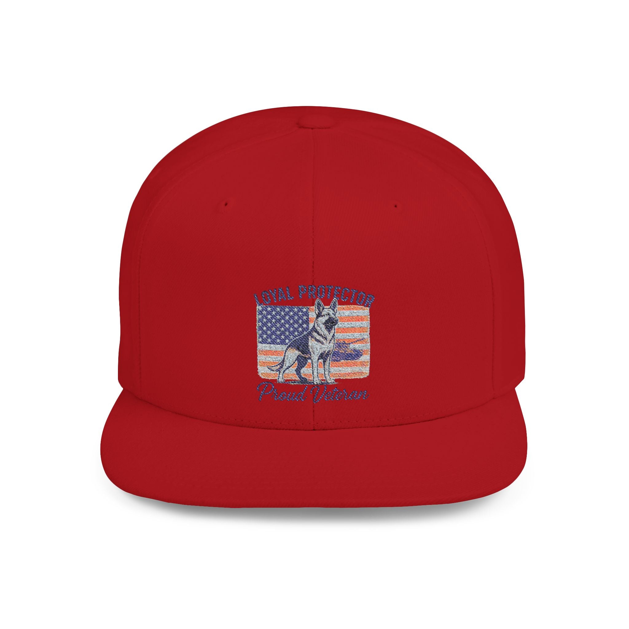 Proud Veteran Snapback Cap | Loyal Protector Hat with German Shepard