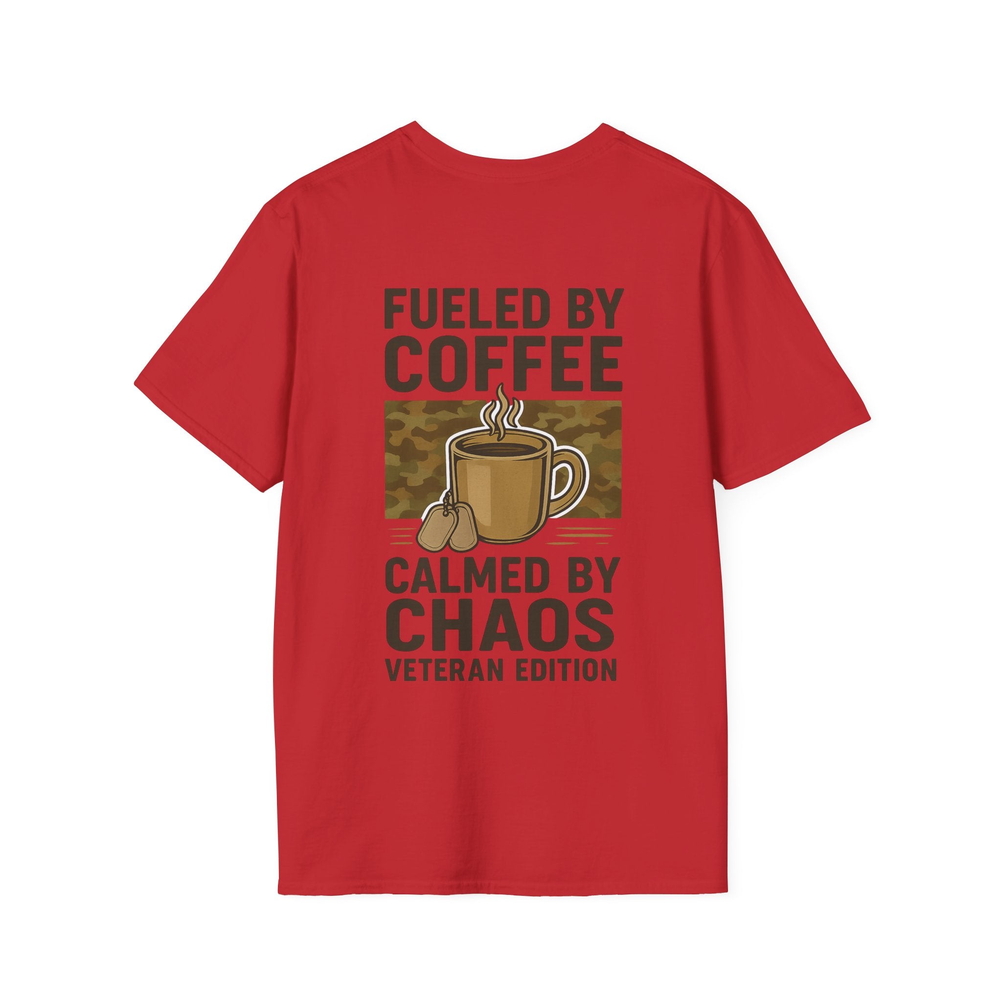 Coffee Chaos Unisex T-Shirt, Funny Veteran Tee