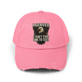 Patriotic Distressed Cap - Veteran I served I aint the one to mess with