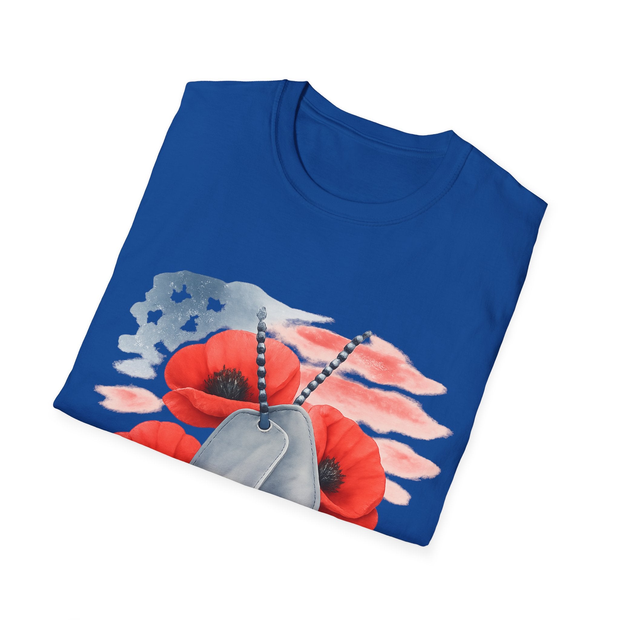 Patriotic Floral Dog Tag Unisex T-Shirt