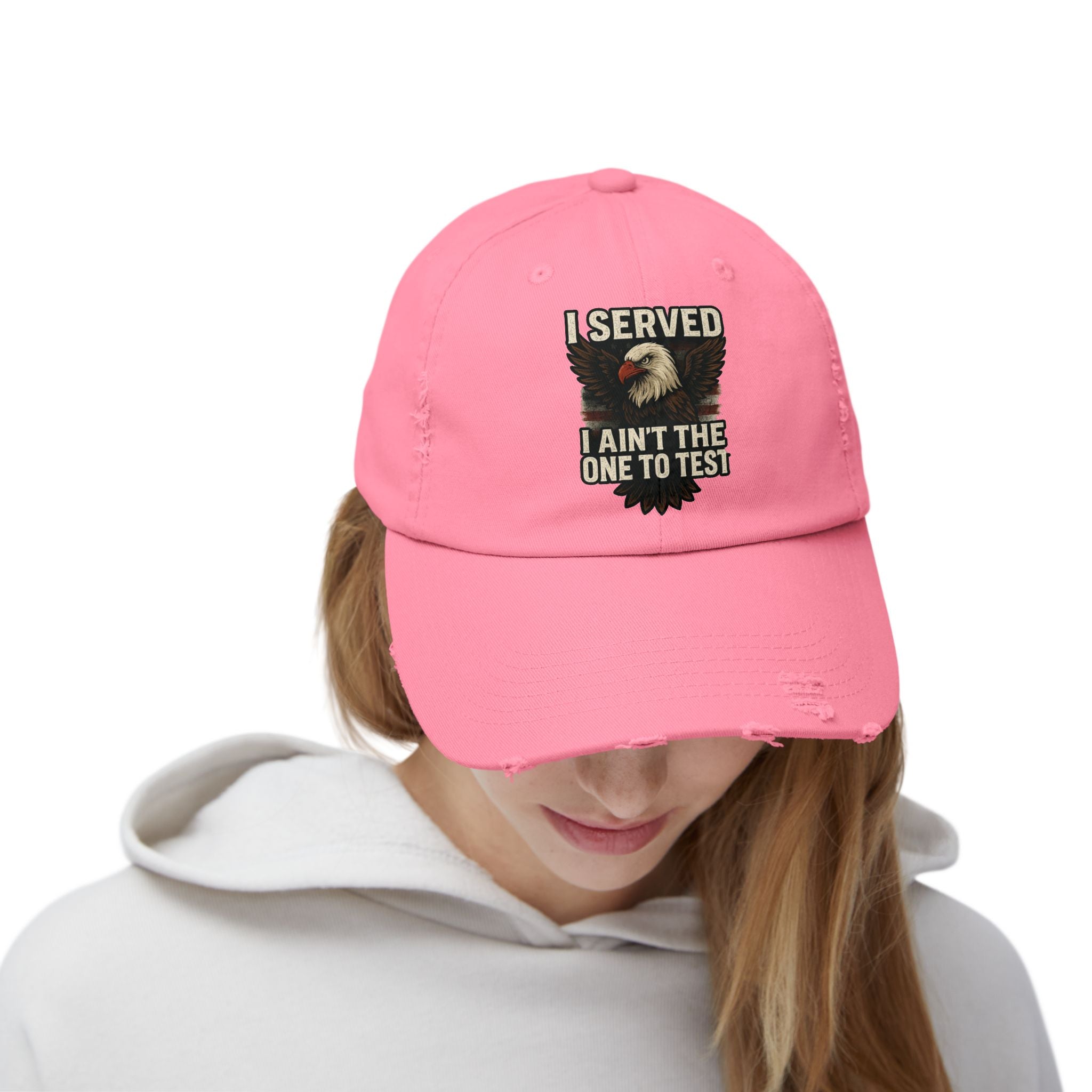 Patriotic Distressed Cap - Veteran I served I aint the one to mess with