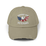 Unisex veteran dad cap supports our veterans with eagle