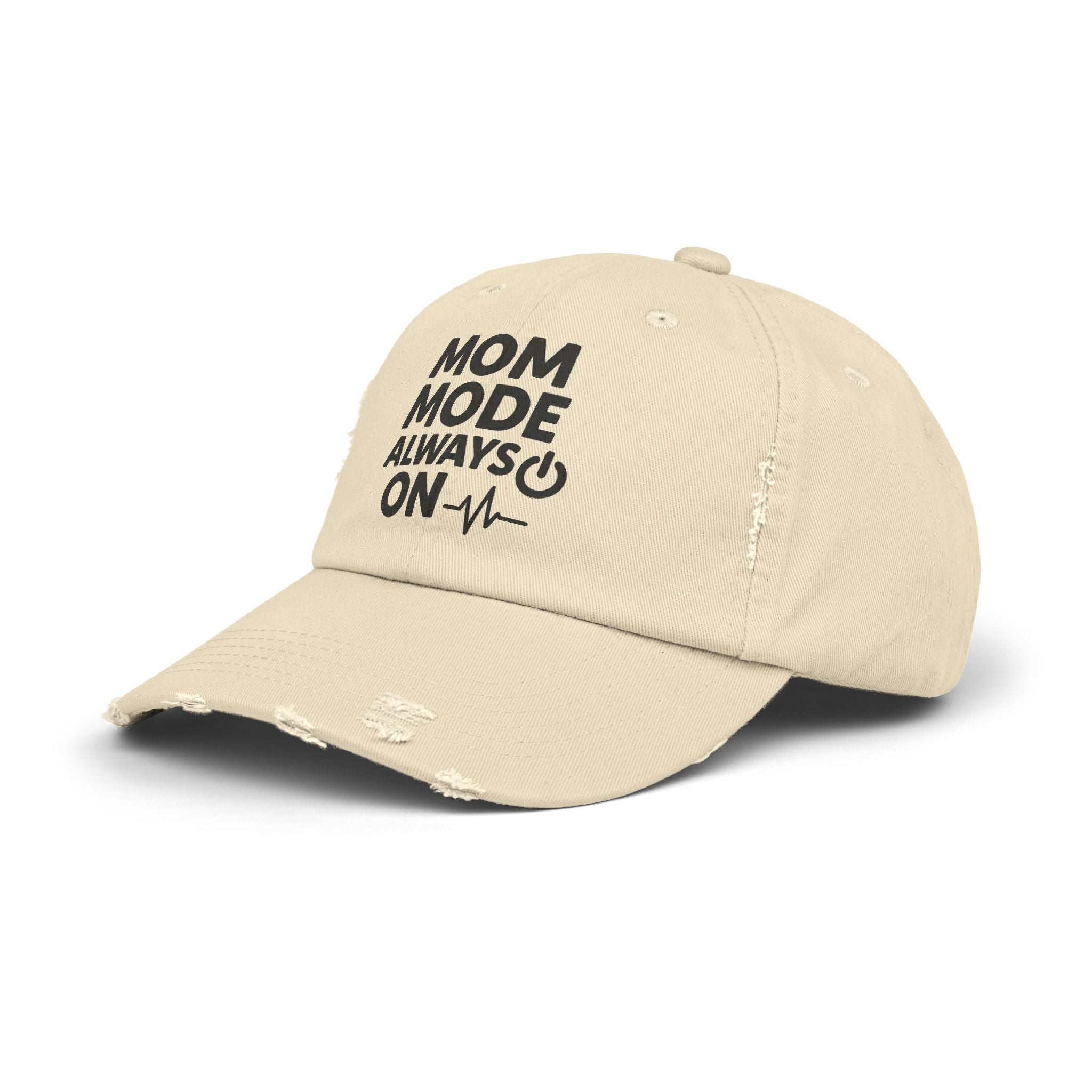 Unisex Distressed Cap with 'Mom Mode Always On' Design | Trendy Hat for Moms, Casual Wear, Gift for Mother's Day, Birthday, Parenting, [...]