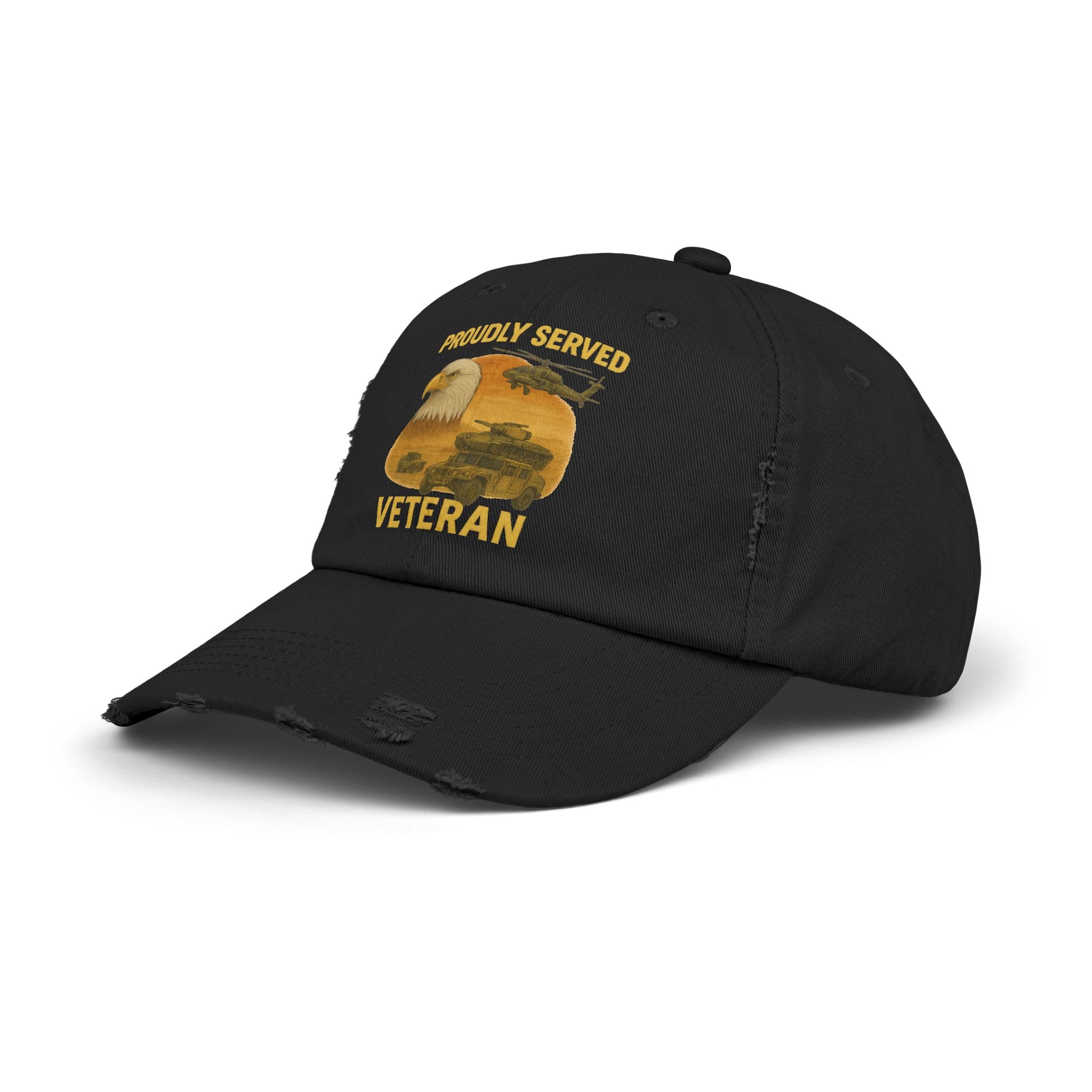 Unisex Distressed Cap for Veterans, Proudly Served