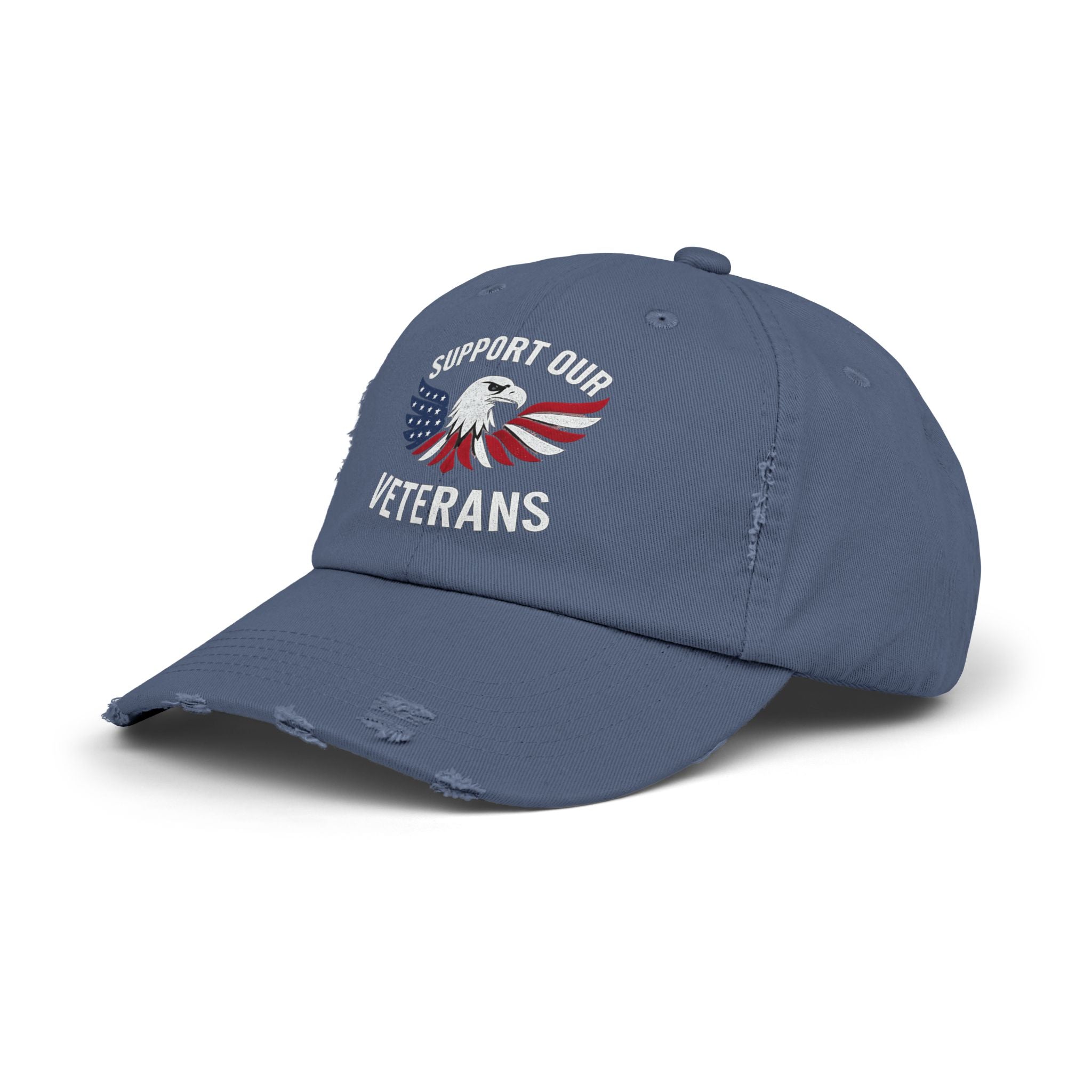 Unisex veteran dad cap supports our veterans with eagle