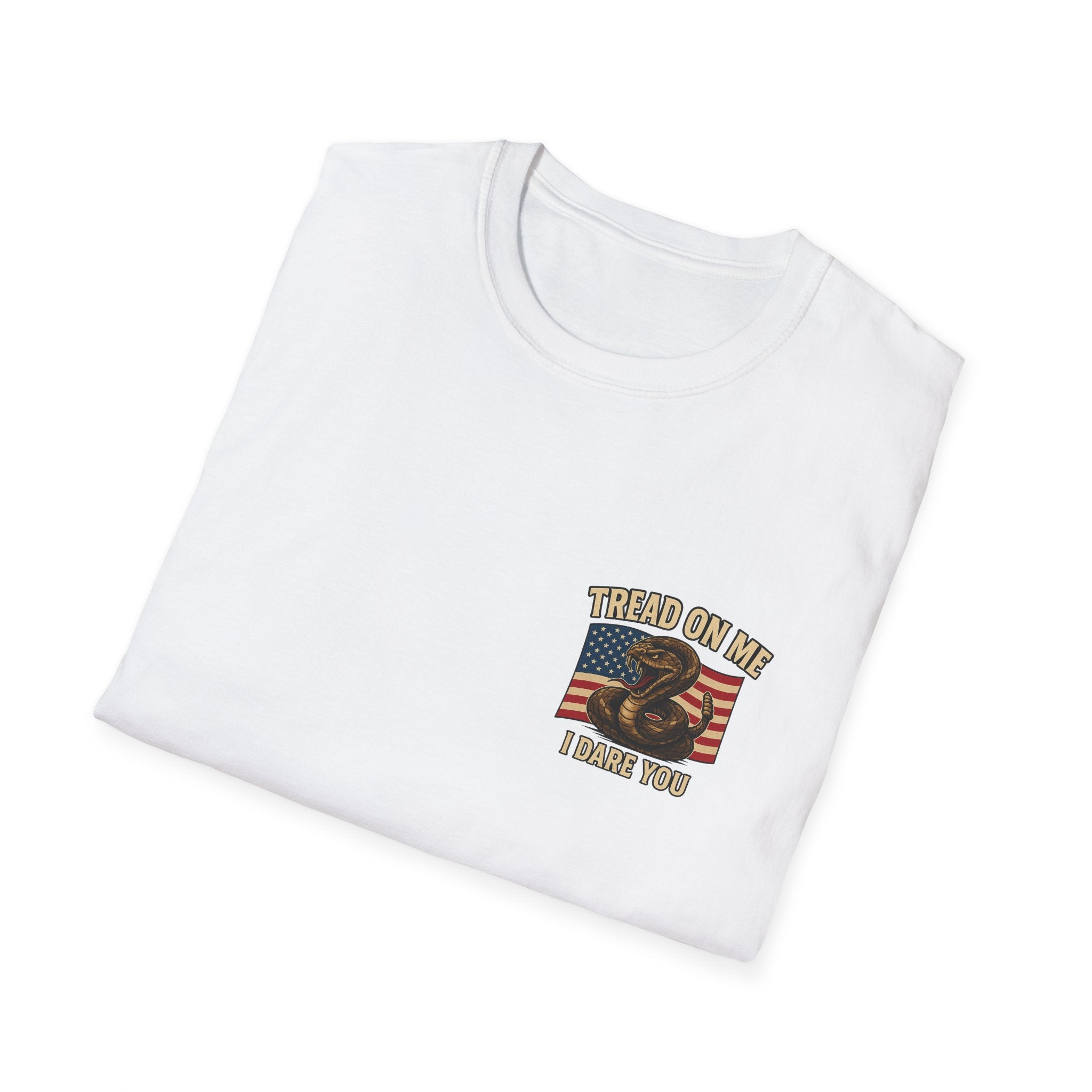 T-Shirt with Eagle and Snake Design Patriotic Graphic, Unisex Softstyle