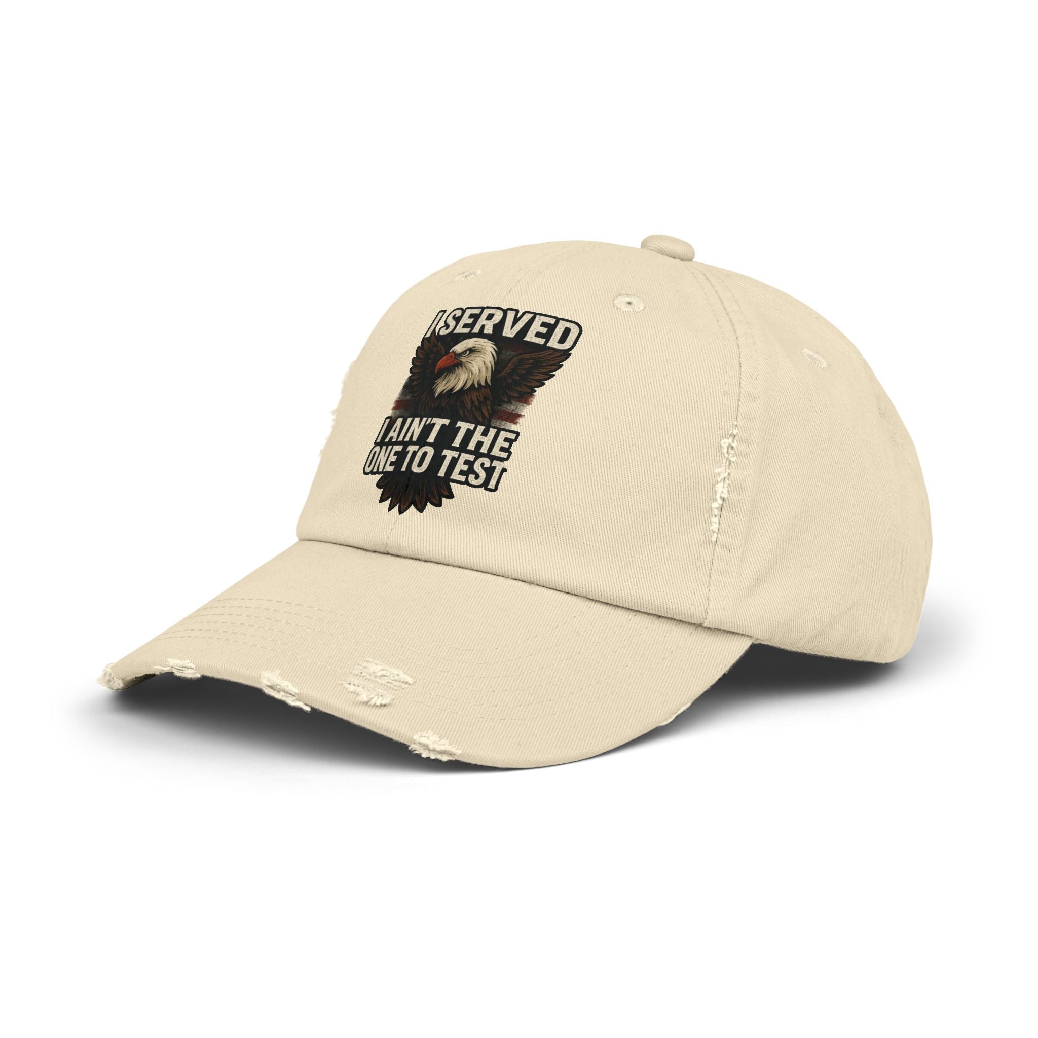 Patriotic Distressed Cap - Veteran I served I aint the one to mess with