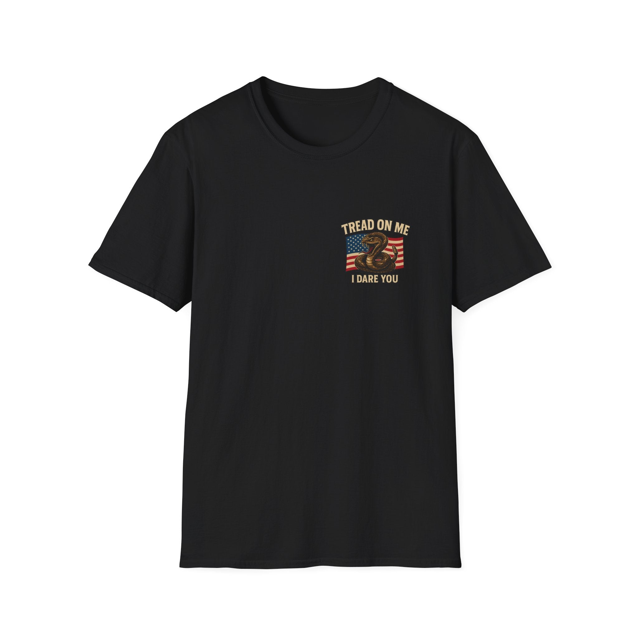 T-Shirt with Eagle and Snake Design Patriotic Graphic, Unisex Softstyle