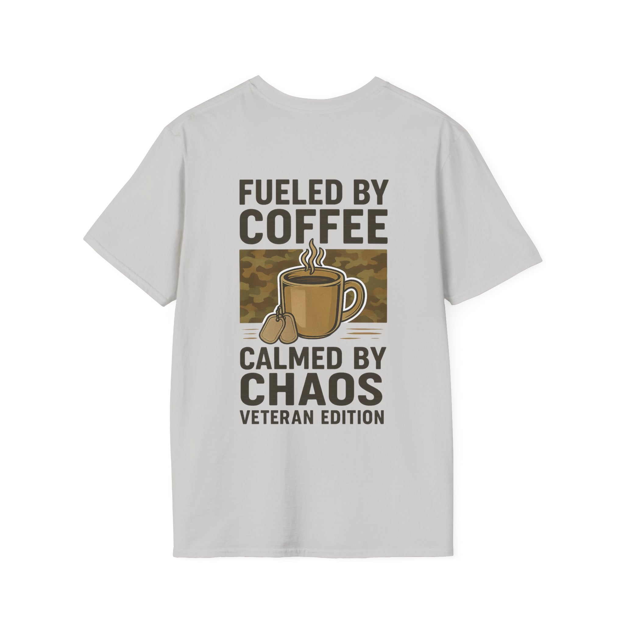 Coffee Chaos Unisex T-Shirt, Funny Veteran Tee