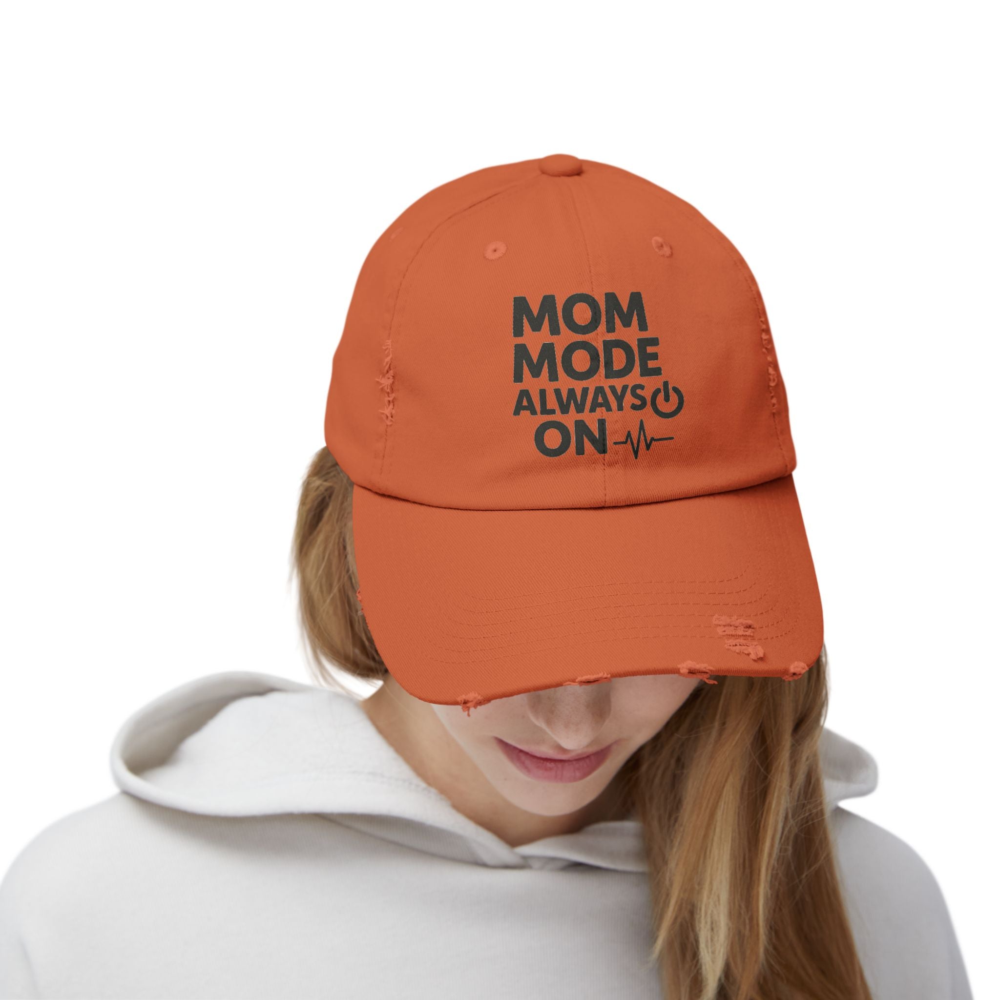 Unisex Distressed Cap with 'Mom Mode Always On' Design | Trendy Hat for Moms, Casual Wear, Gift for Mother's Day, Birthday, Parenting, [...]