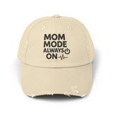 Unisex Distressed Cap with 'Mom Mode Always On' Design | Trendy Hat for Moms, Casual Wear, Gift for Mother's Day, Birthday, Parenting, [...]