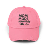 Unisex Distressed Cap with 'Mom Mode Always On' Design | Trendy Hat for Moms, Casual Wear, Gift for Mother's Day, Birthday, Parenting, [...]