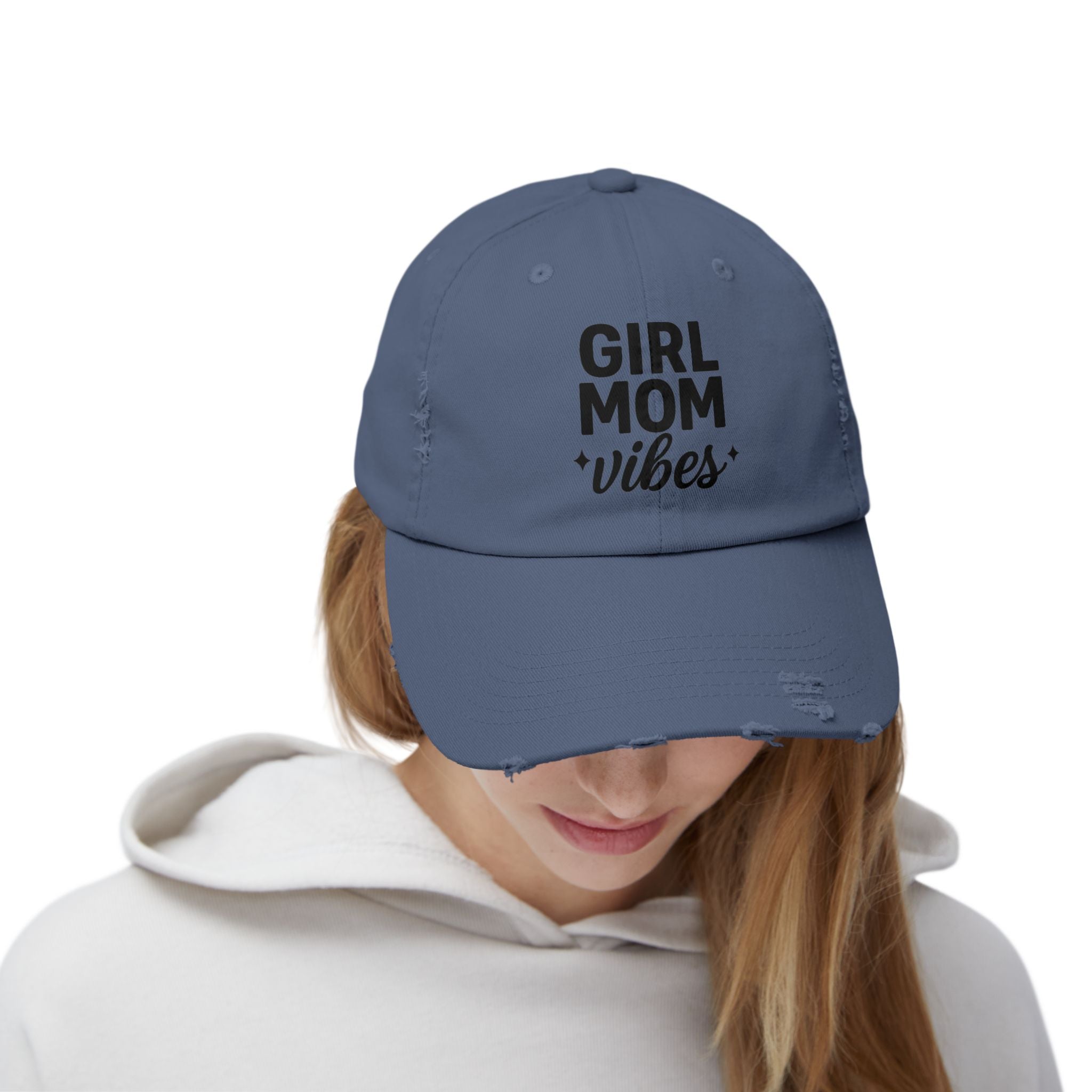 Unisex Distressed Cap for Girl Moms, Casual Hat Gift, Trendy Headwear, Summer Accessory, Outdoor Fashion, Everyday Wear