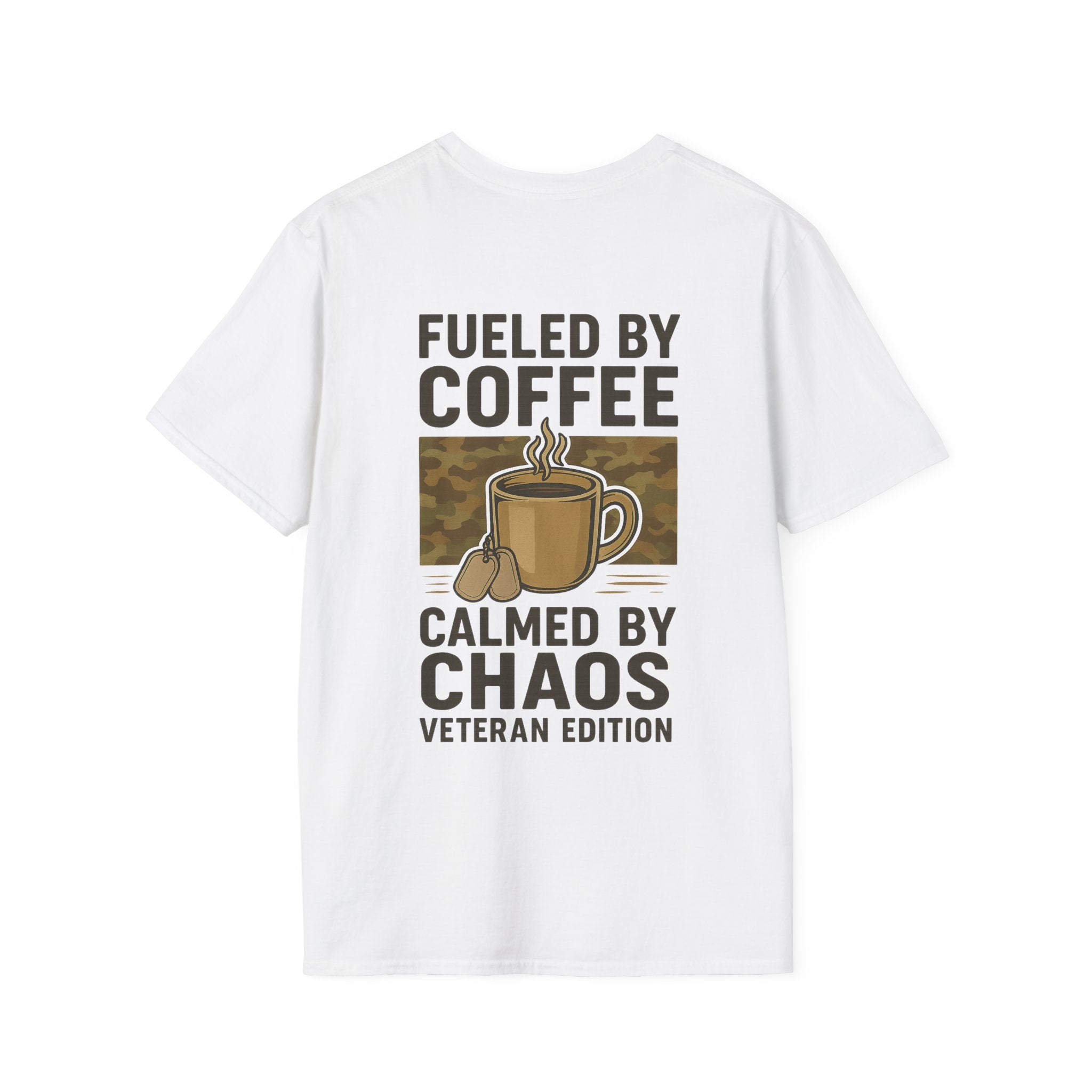 Coffee Chaos Unisex T-Shirt, Funny Veteran Tee