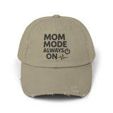 Unisex Distressed Cap with 'Mom Mode Always On' Design | Trendy Hat for Moms, Casual Wear, Gift for Mother's Day, Birthday, Parenting, [...]
