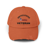 Distressed Veteran Cap - Unisex, Adjustable Baseball Hat, Gift for Veterans, Casual Everyday Wear, Patriotic Style