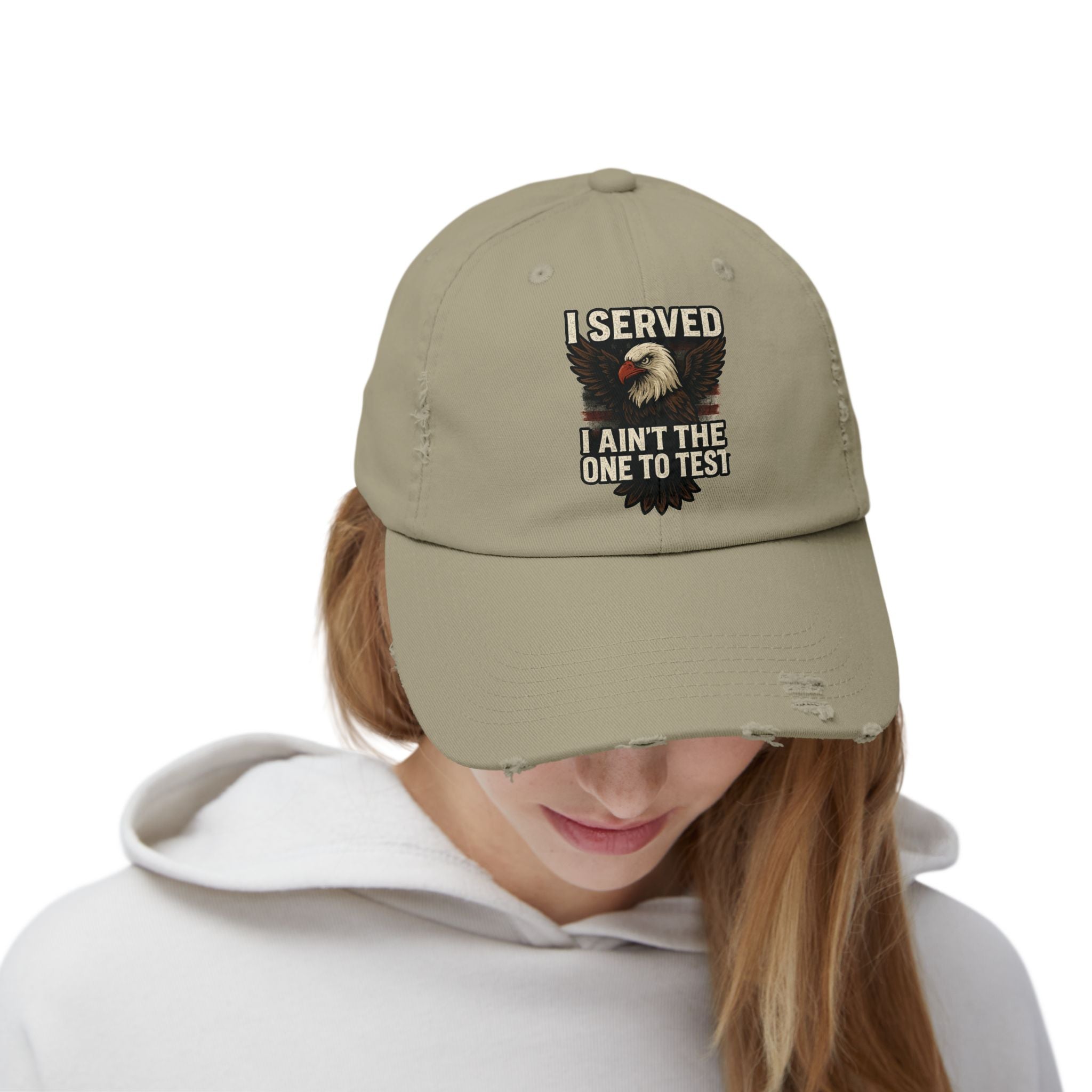 Patriotic Distressed Cap - Veteran I served I aint the one to mess with