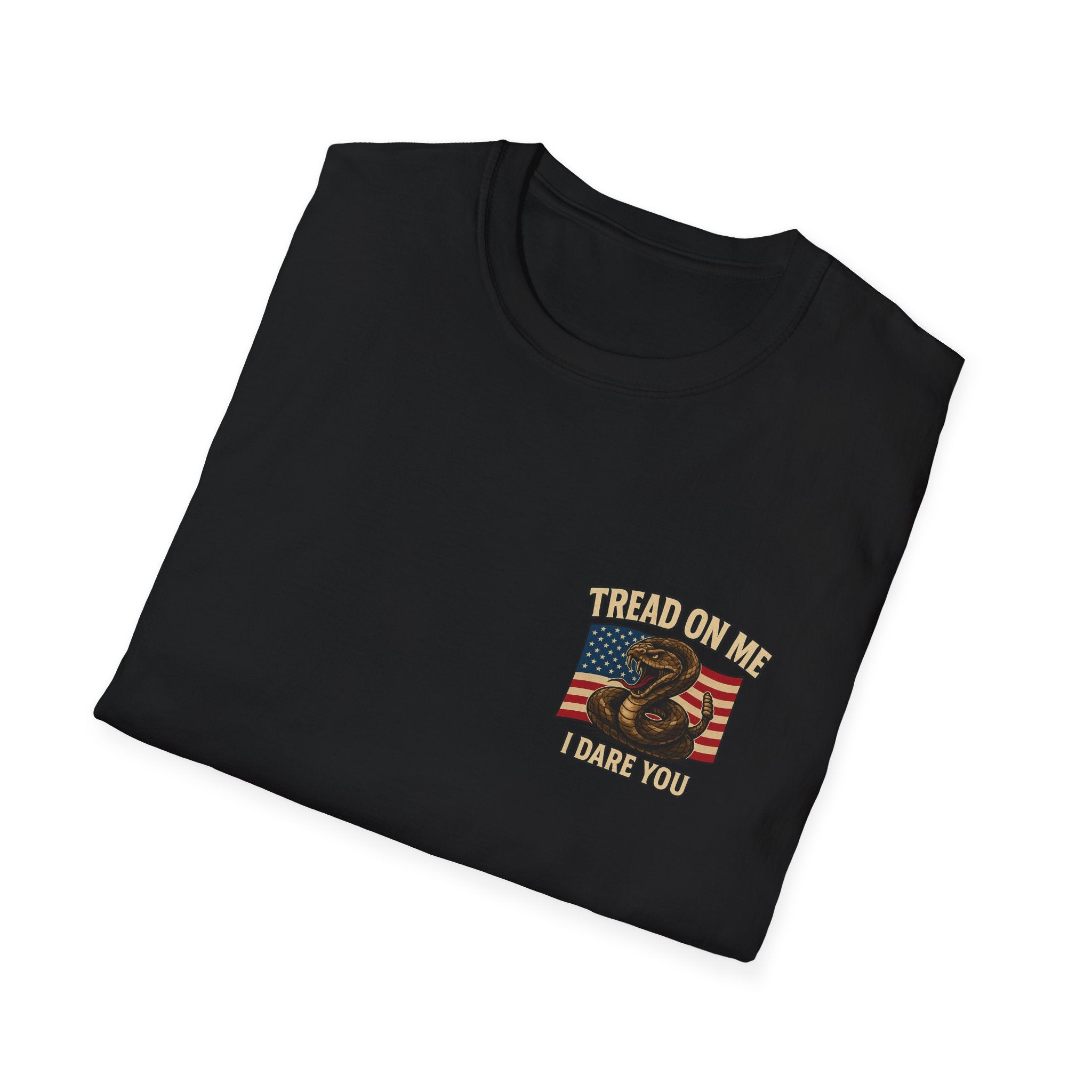 T-Shirt with Eagle and Snake Design Patriotic Graphic, Unisex Softstyle