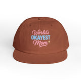 World's Okayest Mom Surf Cap, Fun Beach Hat, Trendy Mom Gift, Summer Accessory, Casual Headwear
