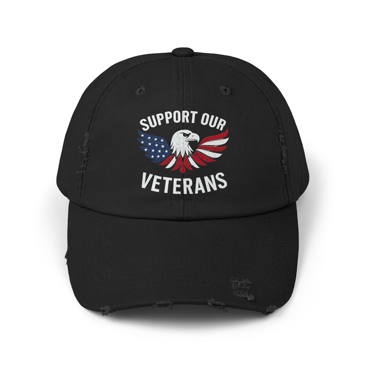 Unisex veteran dad cap supports our veterans with eagle
