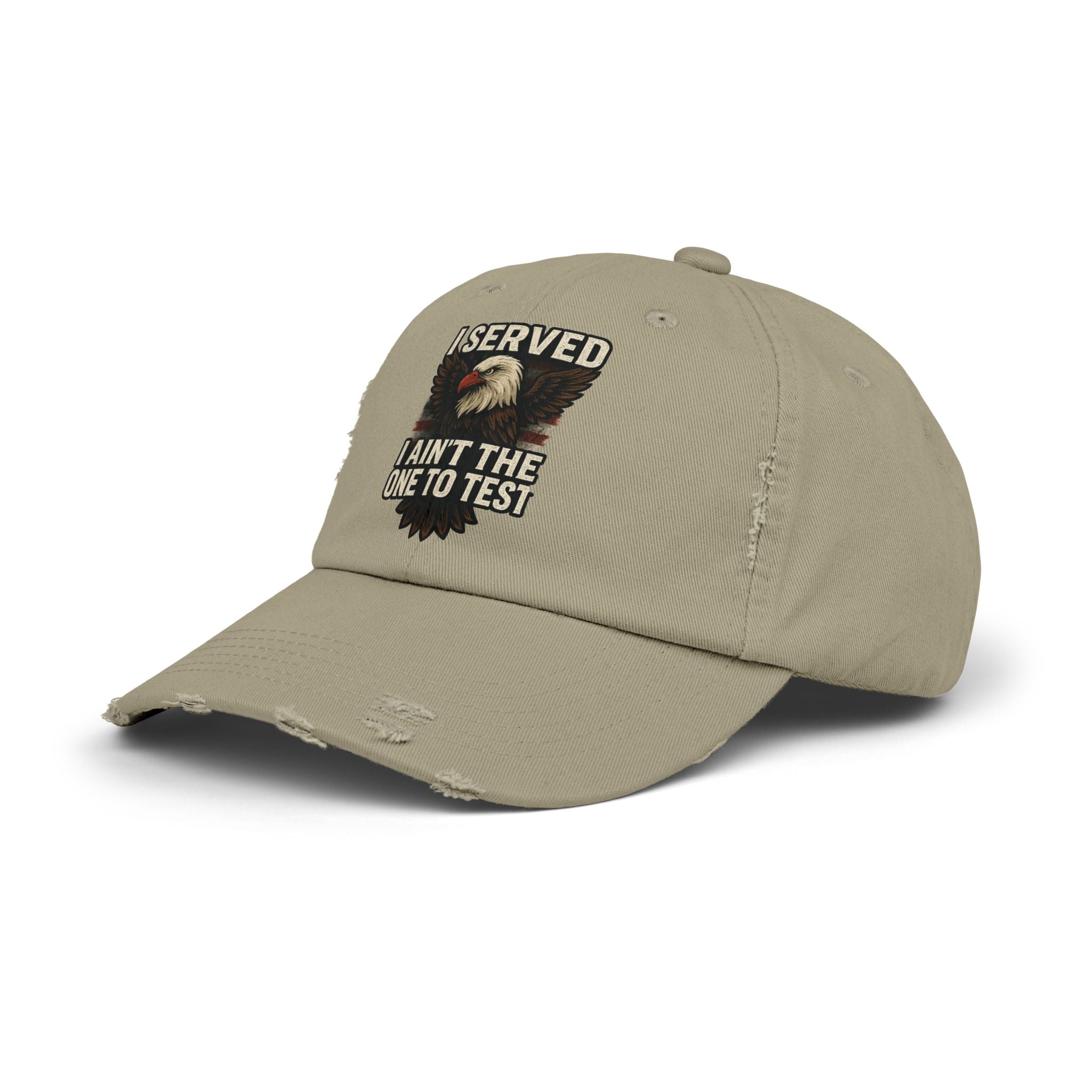 Patriotic Distressed Cap - Veteran I served I aint the one to mess with