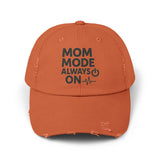 Unisex Distressed Cap with 'Mom Mode Always On' Design | Trendy Hat for Moms, Casual Wear, Gift for Mother's Day, Birthday, Parenting, [...]