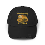 Unisex Distressed Cap for Veterans, Proudly Served