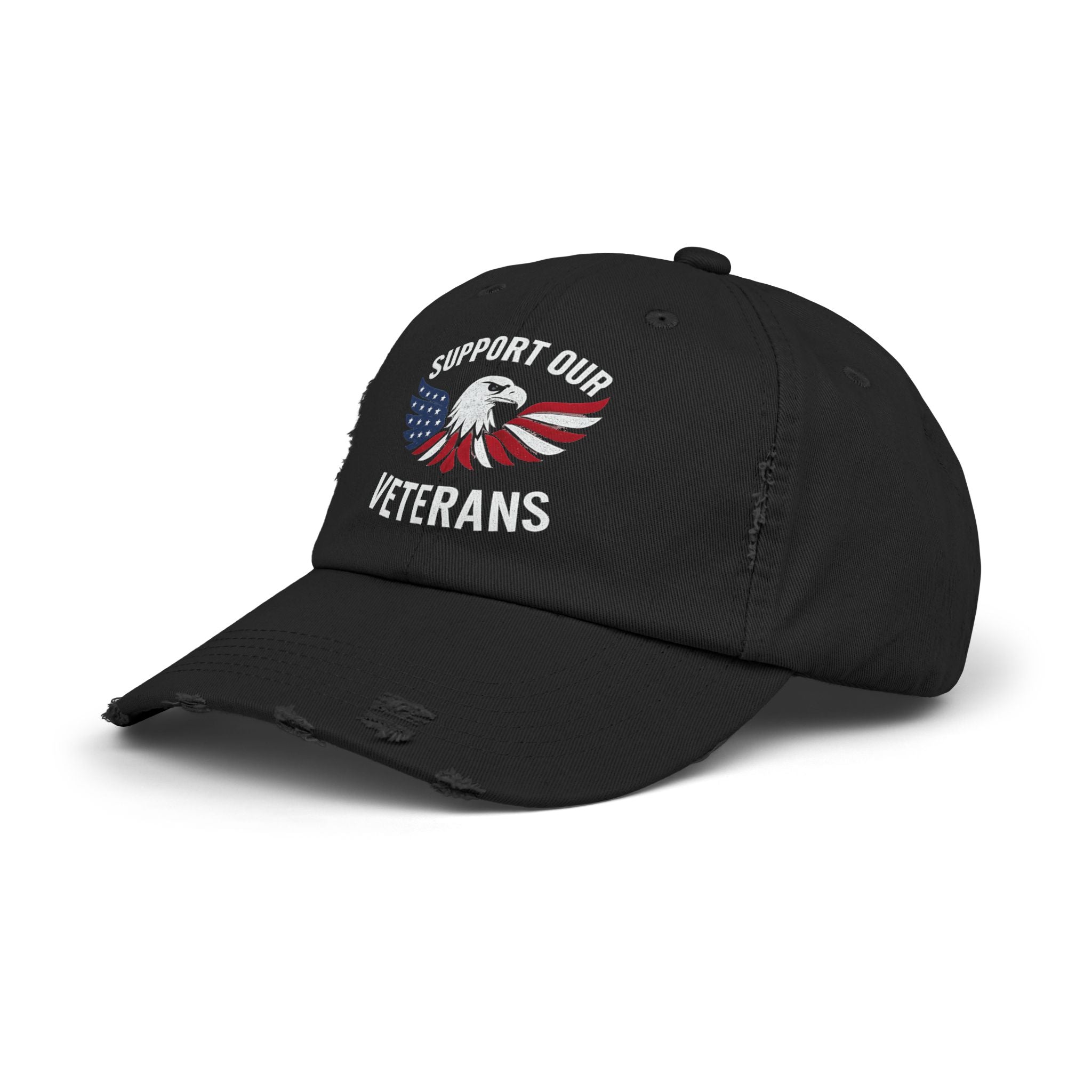 Unisex veteran dad cap supports our veterans with eagle