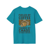 Coffee Chaos Unisex T-Shirt, Funny Veteran Tee