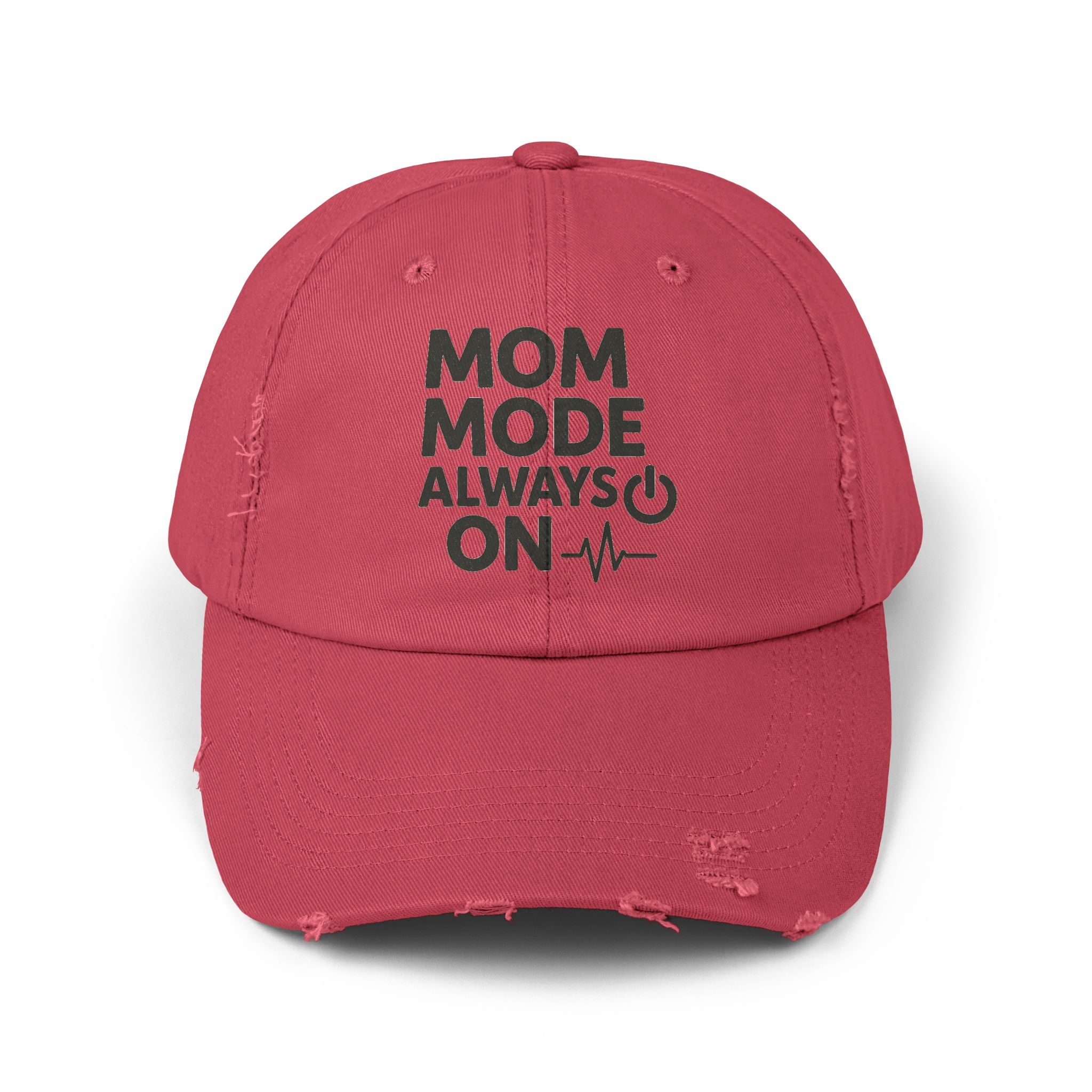 Unisex Distressed Cap with 'Mom Mode Always On' Design | Trendy Hat for Moms, Casual Wear, Gift for Mother's Day, Birthday, Parenting, [...]