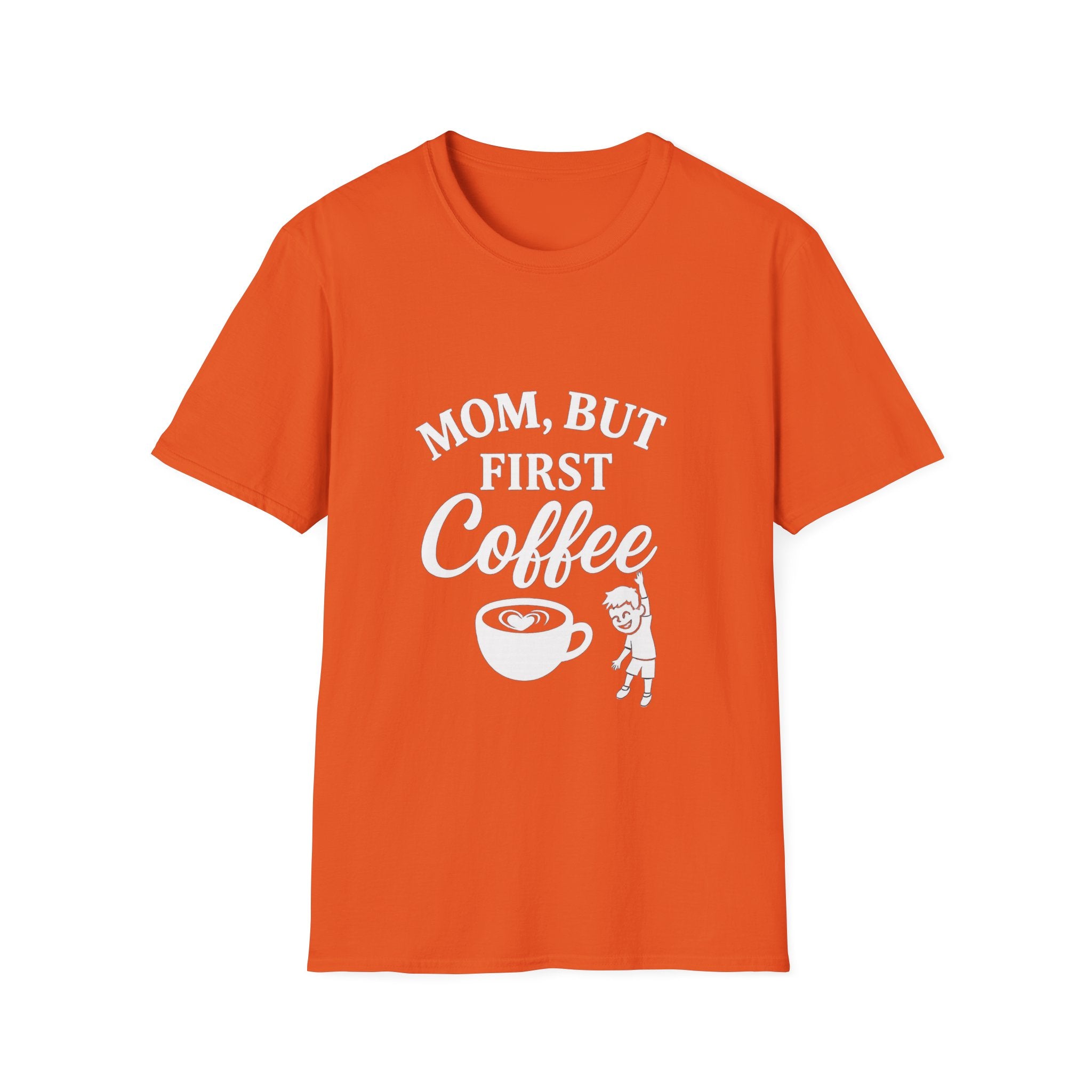 Mom, But First Coffee Unisex Softstyle T-Shirt