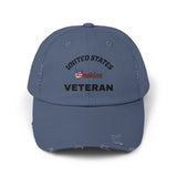 Distressed Veteran Cap - Unisex, Adjustable Baseball Hat, Gift for Veterans, Casual Everyday Wear, Patriotic Style