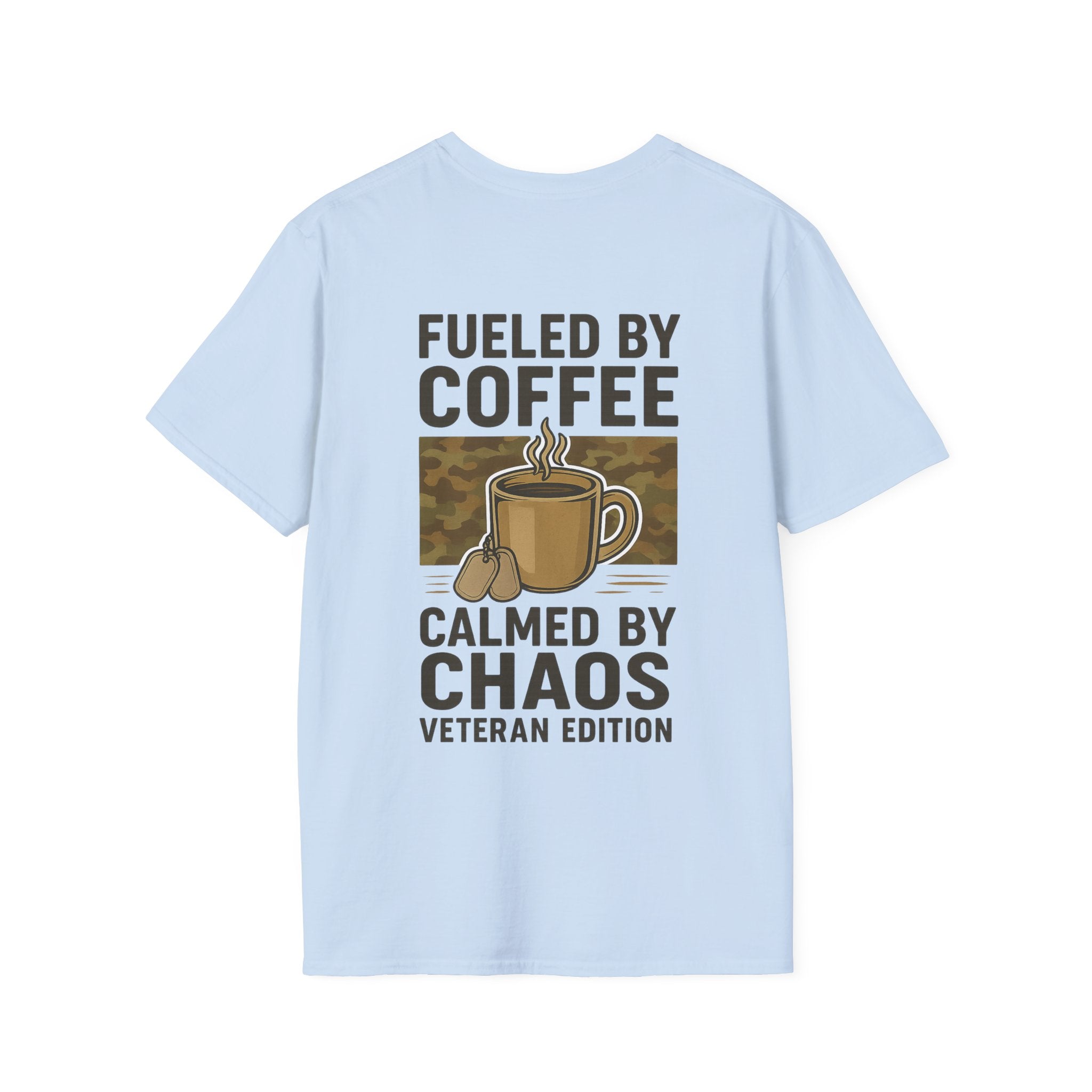 Coffee Chaos Unisex T-Shirt, Funny Veteran Tee