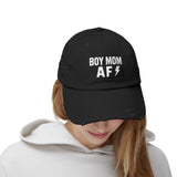 Boy Mom AF Distressed Cap, Trendy Unisex Hat, Gift for Moms, Casual Wear, Fashion Accessories, Mother's Day Gift