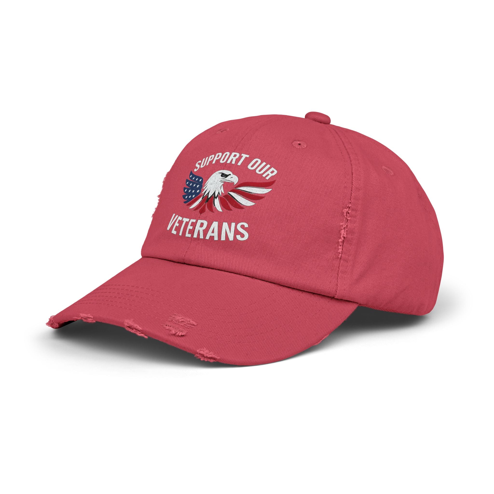 Unisex veteran dad cap supports our veterans with eagle