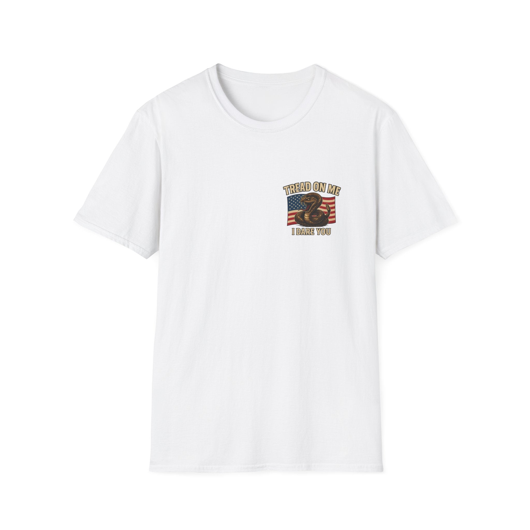 T-Shirt with Eagle and Snake Design Patriotic Graphic, Unisex Softstyle