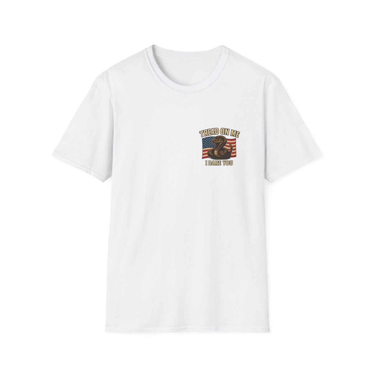 T-Shirt with Eagle and Snake Design Patriotic Graphic, Unisex Softstyle