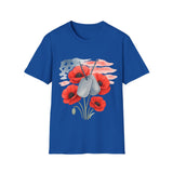 Patriotic Floral Dog Tag Unisex T-Shirt