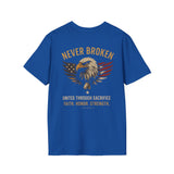 T-Shirt - Never Broken, United Through Sacrifice