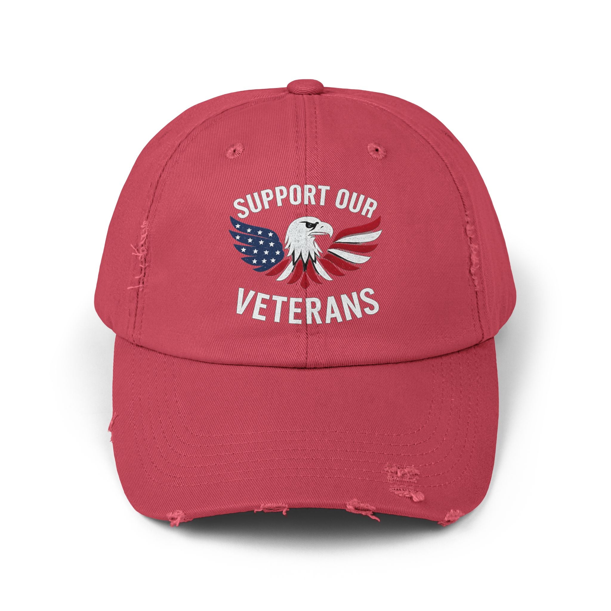 Unisex veteran dad cap supports our veterans with eagle