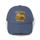 Unisex Distressed Cap for Veterans, Proudly Served