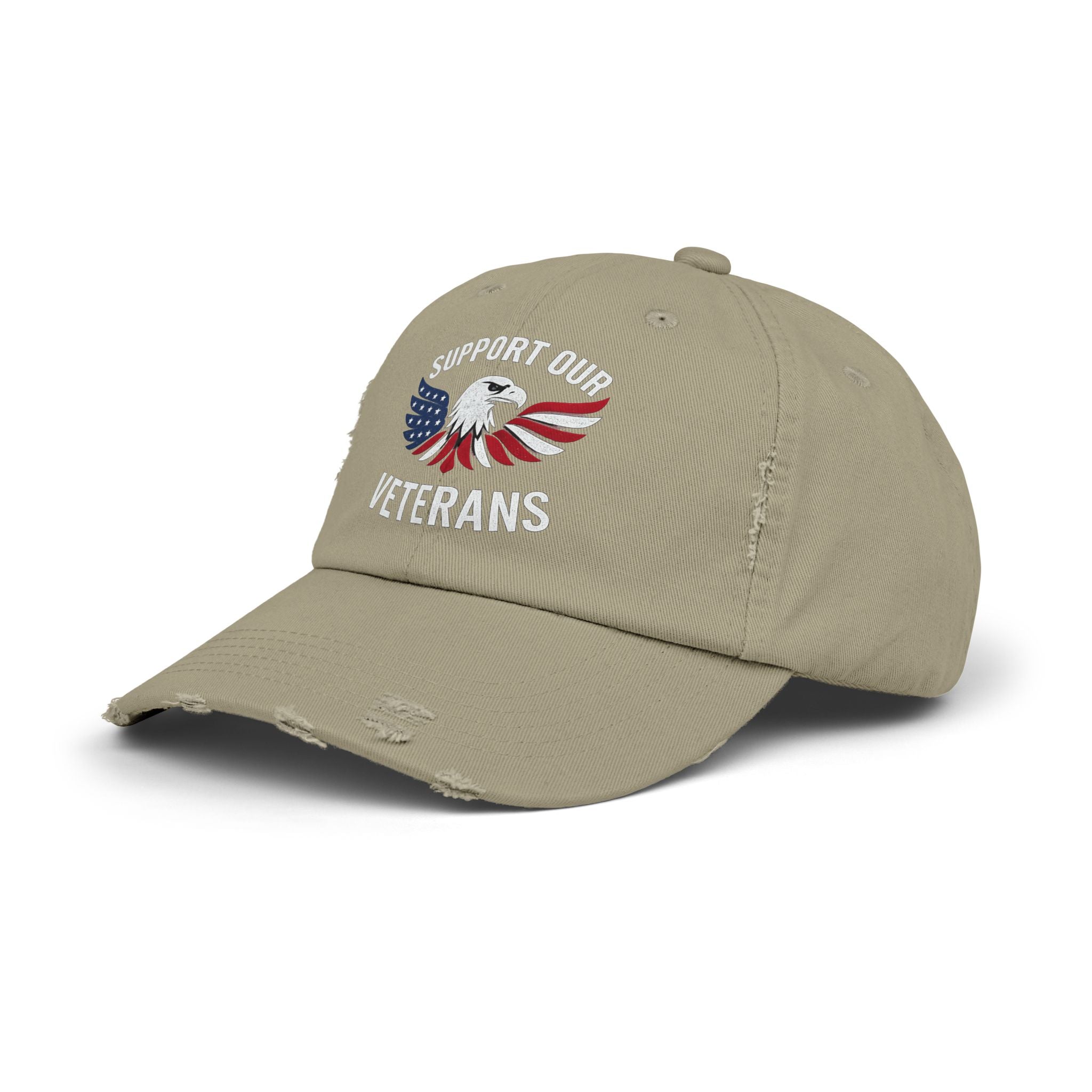Unisex veteran dad cap supports our veterans with eagle