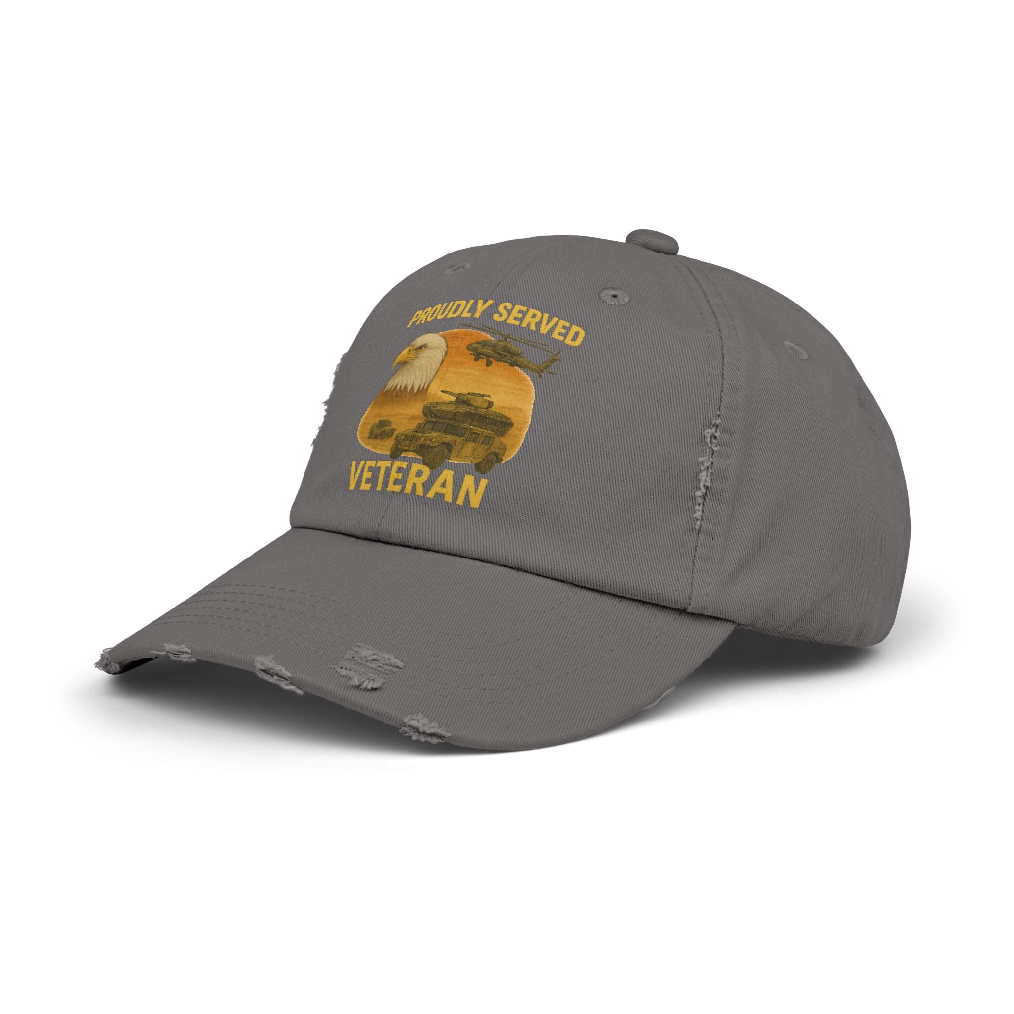 Unisex Distressed Cap for Veterans, Proudly Served
